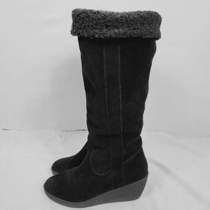 Ann Taylor LOFT Suede Wedge Knee High Boots Sz 7M